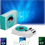 FAYSHOWS Bluetooth Vinyl Record Player, Waves with Adjustable Ambient Lights Wave Vinyl Record Playe