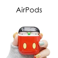 1219米奇米妮情侶蘋果APPLE AIRPODS1/2無線藍牙耳機防摔硅膠保護套