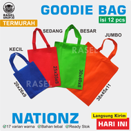 1pack (isi 12 pcs) 20x26x10 25x35x10 30x40x10 38x45x12 tas spunbond goodie bag kantong goody laken