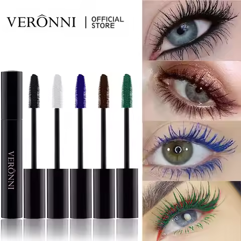 Color Mascara Eyelashes Lengthening Mascara 4D Silk Fiber Waterproof Curling Mascara Black Eyelashes