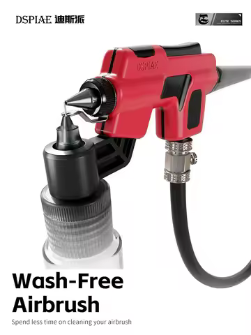 DSPIAE PT-AB Wash-Free Airbrush Set with Marker Rack Easy Spray Gundam Model Painting for Modeler Ho