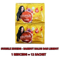 Shampo Sunsilk Soft and smooth Renteng isi 24 sachet Sunsilk kuning Rambut halus dan lembut isi 24 s