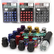 RAYS 20Pcss Nut Anti Theft Lock Wheel Lug Nuts Bolt Steel M12x1.5 M12x1.25