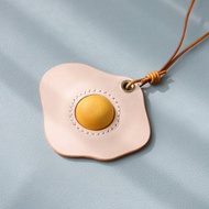 【切線派】美味荷包蛋 真皮挂饰 手工钥匙吊饰 包包挂饰 创意礼品