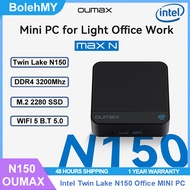 OUMAX Intel Twin Lake N150 DDR4 3200Mhz M.2 SSD Dual LAN WIFI5 B.T5 Super Quiet Office MINI PC