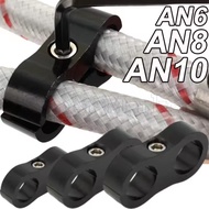 Universal Fuel Line Clamp - Double Hole Fuel Line Bracket - Aluminum Alloy Black Clips - AN6 AN8 AN1