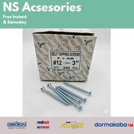 Flat Head Tapping Screws 12x3 F – Length 7.5cm Contents 300pcs