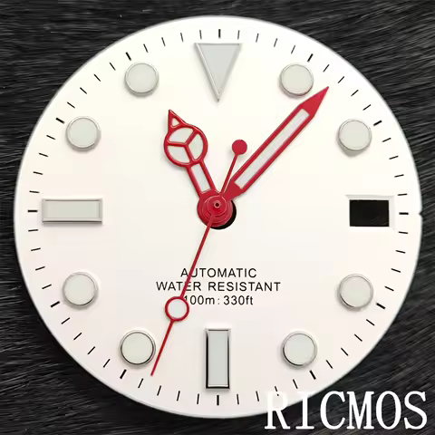 28.5mm Watch Dial With Date Window red hand Fit NH35 NH36 ETA2824 ST2130 DG2813 Miyota 8215 Automati