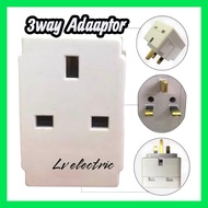 3 Way Adapter 13A 3 pin Plug Adaptor Extension Socket Extension Plug Soket Plug Eletrik Power Socket