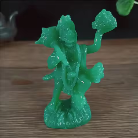 Jade Color Hanuman Statue Figurine Ornaments Resin Indian Hindu Monkey God Buddha Statues Sculpture