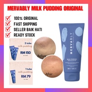 [ORIGINAL HQ] MERVABLY MILK PUDDING SCRUB MUKA UNTUK KASAR WHITEHEAD BLACKHEAD EXFOLIATOR NIACINAMID