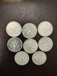 1964 和1964D美國銀幣共8枚。10元平郵