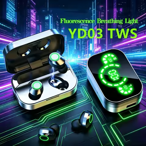 New style Wireless Bluetooth 5.3 Headphones Waterproof Earbuds Earphones LED Digital Display Heaset
