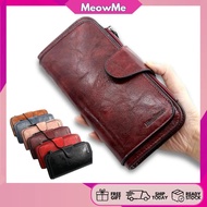 READY STOCK Meowme Fashion Wallet Woman Long Clutch PU Leather Hand Bag Large Capacity Card Holder Z