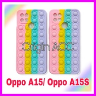 Case Oppo A15 A15S Casing Pop It 3D Polos Rainbow Softcase Terbaru