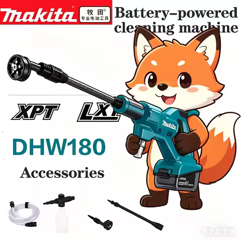 Makita Battery 18V High Pressure Car Wash Gun Portable Outdoor Cleaning Washer DHW180 with 5 Spray M