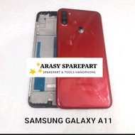 Backdoor Housing Casing Fullset Samsung A11 Complete Frame Bone + Backdoor Original