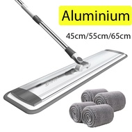 Extra Wide 45/55/65cm EXTRA WIDE Aluminium Lazy Mop Material Easy Clean Floor Mop Lantai [4 Microfibers Cloth]