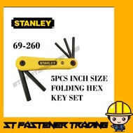 Stanley 5Pcs Inches Folding Allen Key Hex Key Set L Wrench Driver 69260