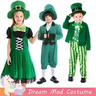 St. Patrick's Day Traditional Ireland Festival Irish Elf Green Dwarf Dress For Kids Girl Cosplay Cos