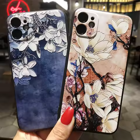 3D Relief Phone Case For Samsung A51 A71 S20 Plus 2020 A22 5G Case Floral Silicon Cover For Samsung 