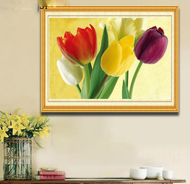 DIY Diamond Embroidery, Round Full Diamond beads Tulip flower rhinestone Diamond painting diamond painting cross stitch,beads painting