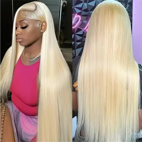 200 Density 613 Blonde Colored Straight 13x4 13x6 HD Transparent Full Frontal Lace Human Hair Wigs L