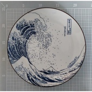 [Made in Japan] Mino Ware Hokusai Great Wave Plate Set of 2 - 7.0 Inch (21.6cm) Japanese Ceramic Dis