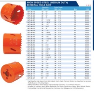 NIETZ HEAVY DUTY HIGH SPEED STEEL METAL ,WOOD,PLASTIC HOLE SAW 19-127MM