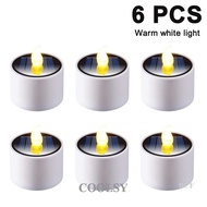 COOLSY 6 Piece Led Solar Electronic Candles Flameless Lights/ Waterproof Fake Candles For Garden Patio Terrace