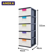 ANEKA 5 Tier Plastic Drawer/Storage Cabinet