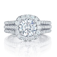 JJ CHIC S925 Sterling Silver Luxurious Full Pavé Ring, Three-Row Design, Elegant Jewelry for Women