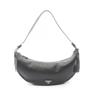 【二手】Prada PRADA Demi Lune 大黑色皮革單肩包，女士全新未使用