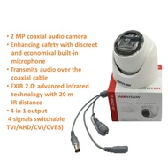 HIKVISION DS-2CE76D0T-ITPFS 2MP Indoor Audio Turret Analog CCTV Camera w/ Built in Mic