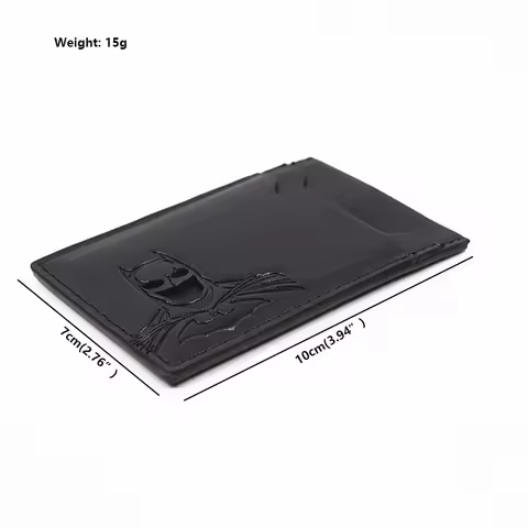Bat ID Wallet For Men Leather Slim Card Holder Case Cover With Cutout Superhero Face Eyes Mask Gift 