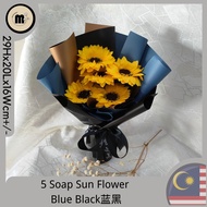5Sun Flower Bouquet wt LED👨香皂太阳花束🌹Graduate毕业💕Brithday gift生日🎂hadiah birthday Lelaki💘Fathers day父亲节👩S