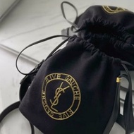 YSL Rive Gauche 絨面刺繡水桶包 附皮革小袋 韓星同款時髦精首選