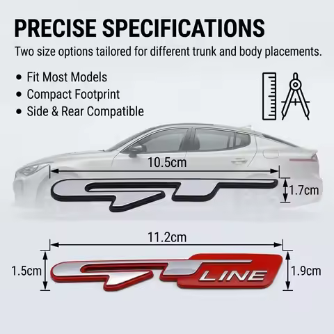 For Hyundai Kia GT Line Emblem Badge Sticker Accent Trajet Sonata Tucson KX5 K3 K4 K5 Stinger Sporta