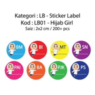 Sticker Label subjek