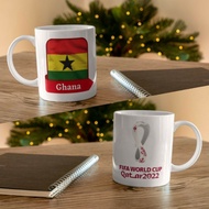 Ghana Flag Mug Glass 2022 World Cup | Fifa World Cup Qatar 2022 Mug |