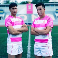 VOLT เสื้อรักบี้ เสื้อกีฬา แขนสั้น สีชมพู ขาว VECTOR 006 CU RUGBY PINK