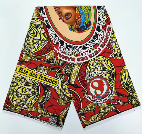 2025 New Polyester Fashion African Wax Sewing Fabric Women Party Gahana Real Nigeria Wax Pagne Weddi