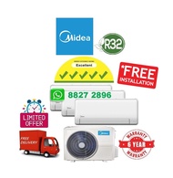 5 TICKS Midea (R32) Inverter Air Conditioner Multi-Split System 3 Aircon + FREE Dismantle &amp; Dispose Old Aircon + FREE Installation + FREE Consultation Service