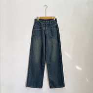 Quần jean ống xuông đứng bigsize nữ lưng cao hách dáng vải demin dày dặn màu sắc basic dễ phối đồ-J9