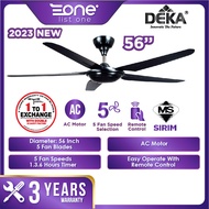 Deka 56 Inch 5 Speed 5 Blade AC Motor Ceiling Fan Remote Control F6S | J5S | XR10 | 4 Speed DKR56
