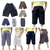 Plus Size Man Short Pant Three Quarter Pants Seluar Pendek Besar Casual 2 Pocket