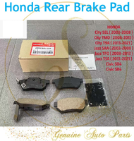 ( 100% ORIGINAL ) BELAKANG HONDA CITY SEL TMO T9A JAZZ SAA TFO T5A REAR DISC BRAKE PAD 43022-SR3-G01