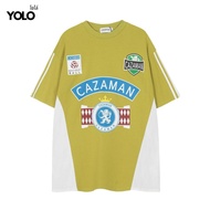 YOLO เสื้อยืด OVERSIZE เสื้อยืดโอเวอร์ไซส์ เสื้อคอตตอน คอกลม แนวสปอร์ต 23335