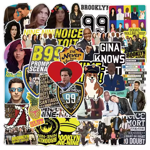 50PCS Brooklyn Nine-Nine Stickers Decals for Phone Laptop Notebook Suitcase Guitar DIY Cartoon Aesth