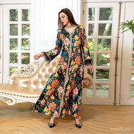 AB359 Casual Print Robe - Suitable for Muslim Fashion